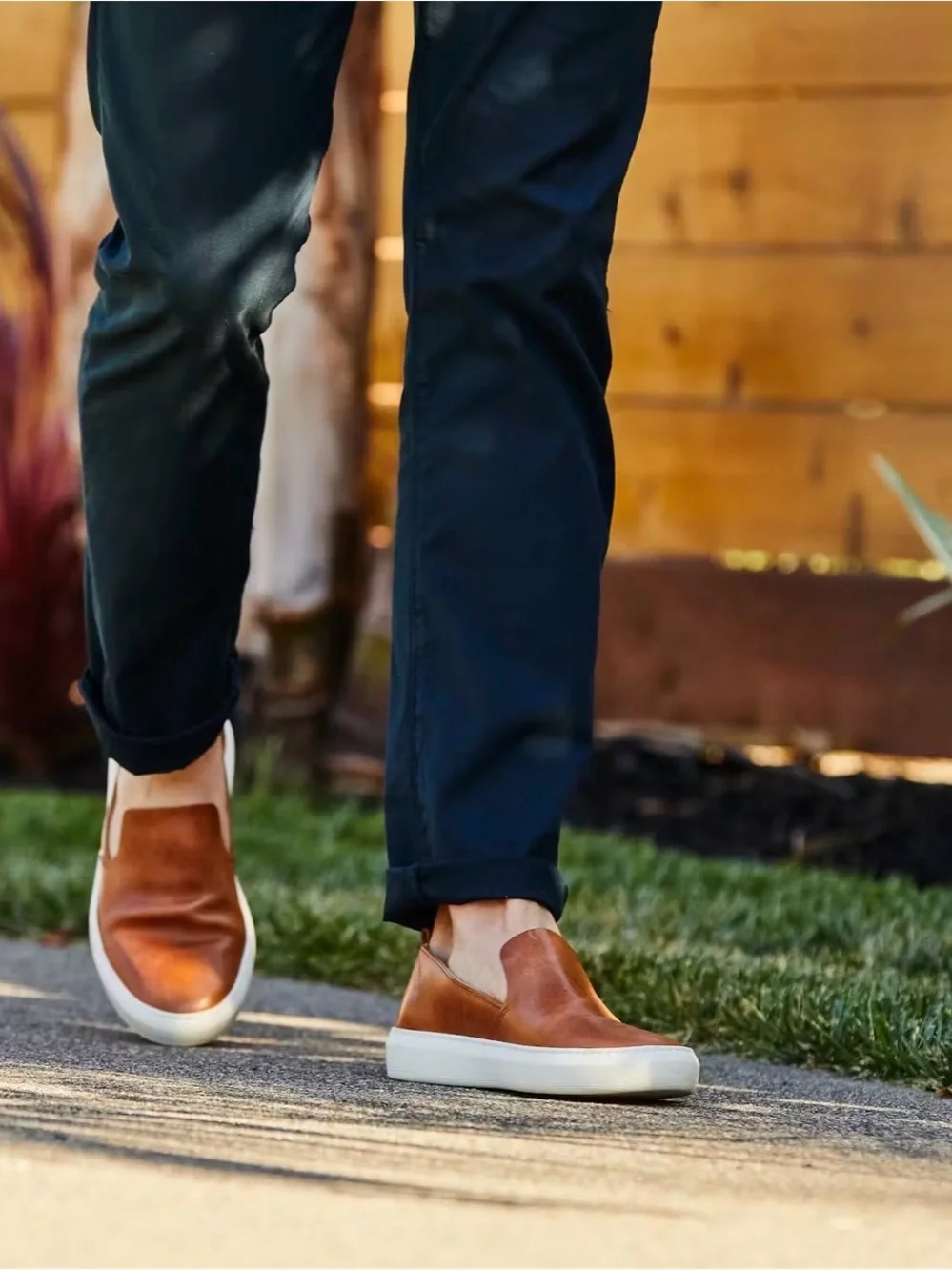 Huckberry Astorflex Wakeflex Patnoflex Casual Tan Leather Slip On Shoe Size 42 9
